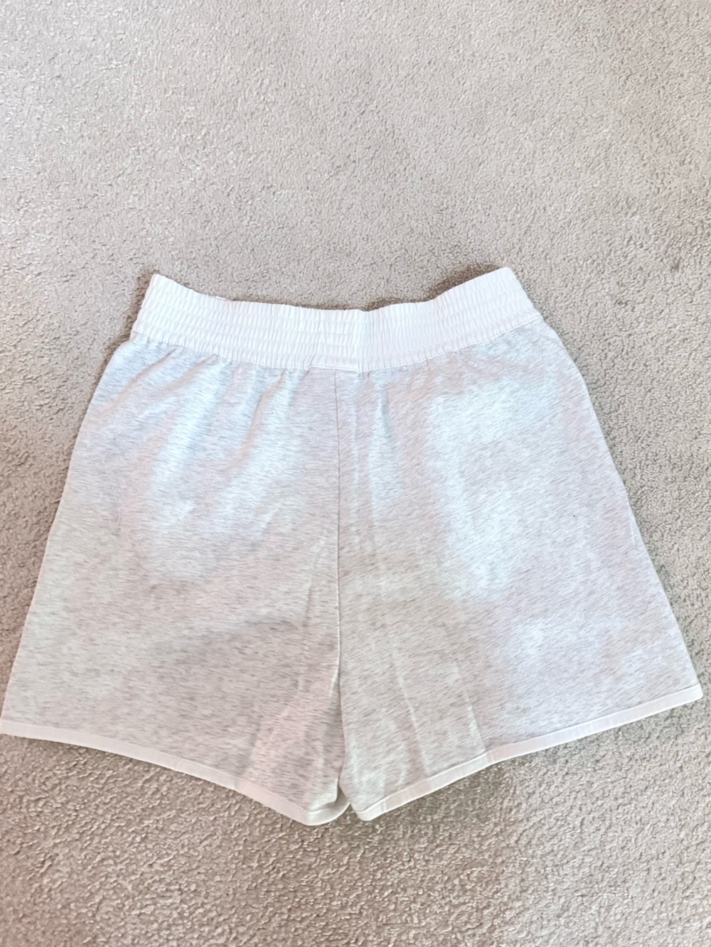 Nike Women's Two-Tone White and Light Gray Athletic Shorts - Picture 2 of 3